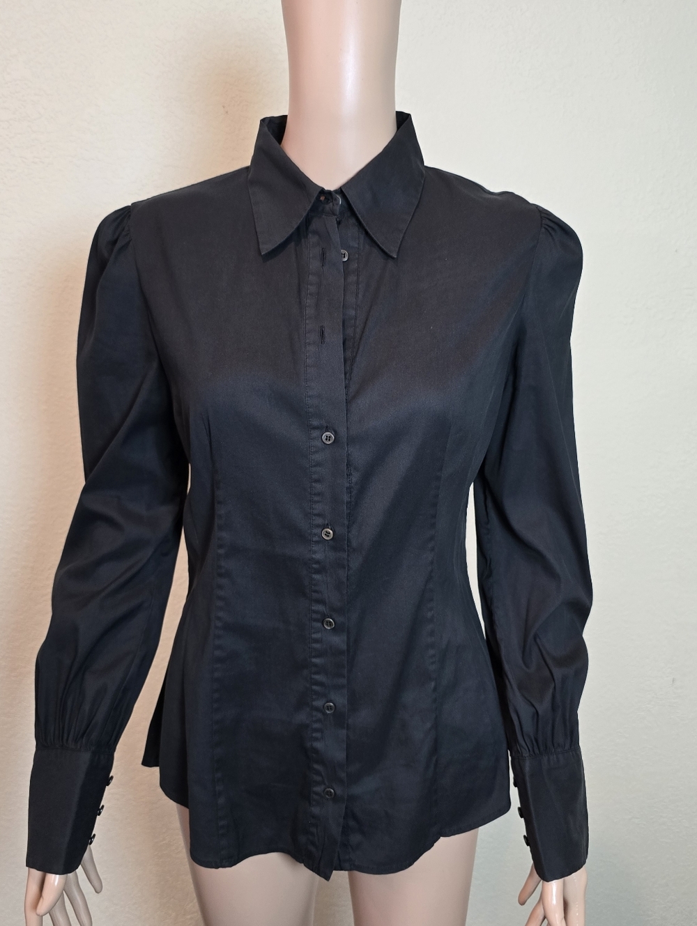 Prada Women’s Long Sleeve Black Cotton  Blend Shirt size 38 - Picture 7 of 11
